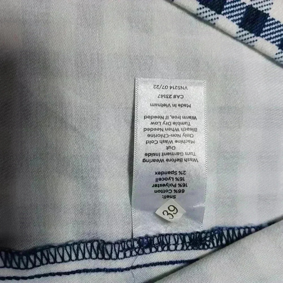Talbots  Blue and white checkered mini shirt. Size 10P. - Picture 5 of 6
